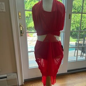 LA Designs Malia Adult Dance Dress/Solo Costume- Adult Medium- crimson